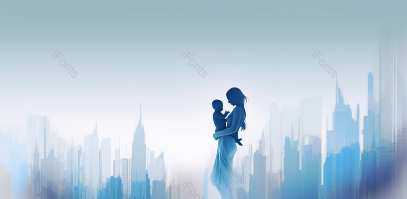 母亲怀抱孩子母亲节创意手绘剪影背景,插画/手绘图,插画/手绘图库,插画/手绘图下载,插画/手绘